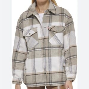 Levi's Flannel Jacket in Gray and Cream